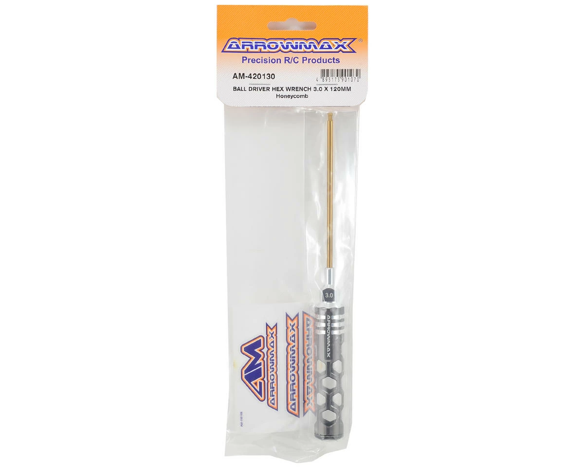 AM Arrowmax Honeycomb Ball End Hex Wrench (3.0x120mm) 2 AM Arrowmax Honeycomb Ball End Hex Wrench (3.0x120mm) - Image 2