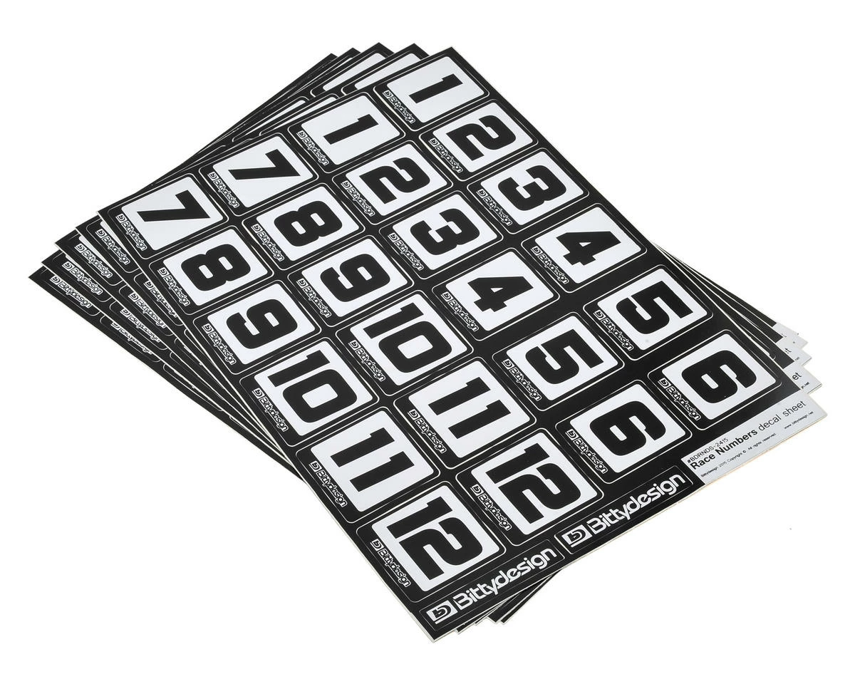 Bittydesign Race Number Decal Sheet (Medium Pack - 5 Sheet) 1 Bittydesign Race Number Decal Sheet (Medium Pack - 5 Sheet)