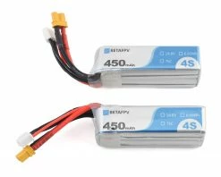 BetaFPV 4s 75C LiPo Battery (14.8V/450mAh) (2) w/XT-30 Connector