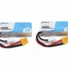 BetaFPV 3s 45C LiPo Battery (11.1V/300mAh) (2) (R-Version) w/XT-30 Connector