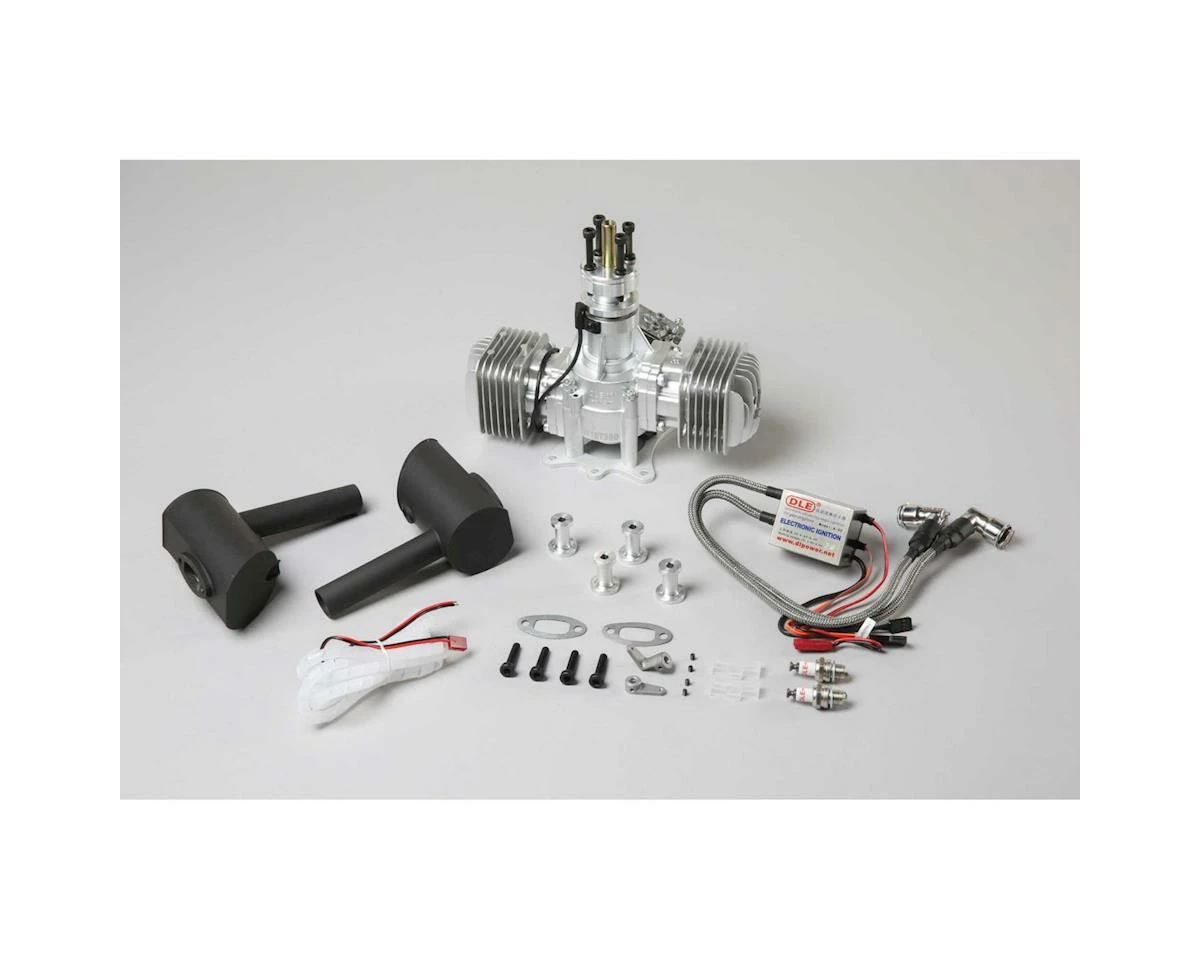 DLE Engines DLE-60 60cc Twin Gas Engine with Electronic Ignition and Mufflers 2 DLE Engines DLE-60 60cc Twin Gas Engine with Electronic Ignition and Mufflers - Image 2