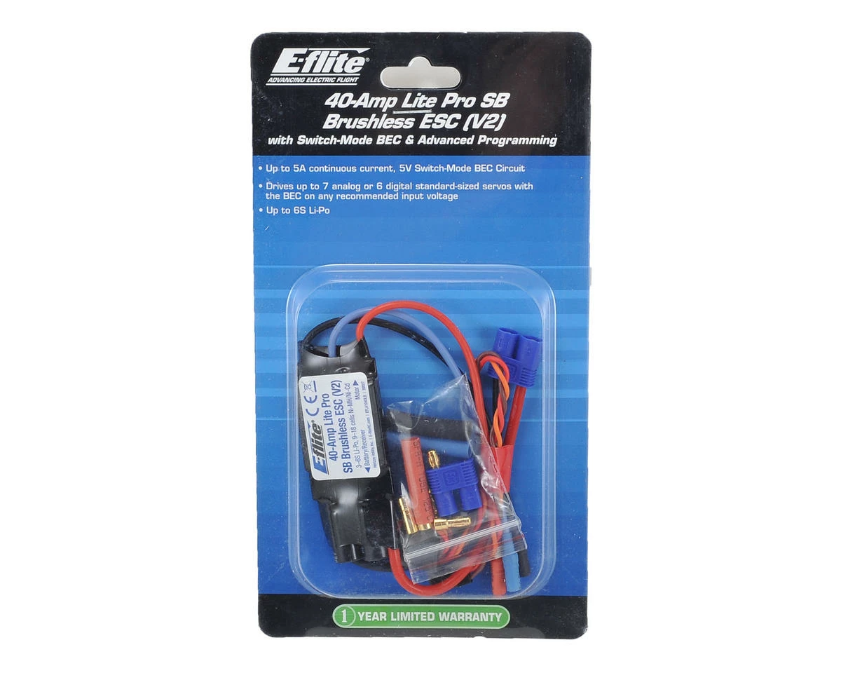 E-flite 40-Amp Lite Pro Switch-Mode BEC Brushless ESC (V2) 3 E-flite 40-Amp Lite Pro Switch-Mode BEC Brushless ESC (V2) - Image 3