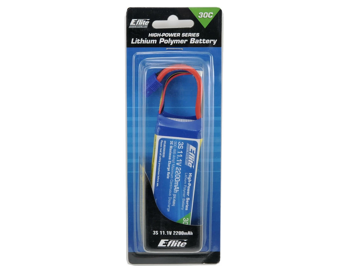 E-flite 3S LiPo Battery 30C (11.1V/2200mAh) w/EC3 Connector 2 E-flite 3S LiPo Battery 30C (11.1V/2200mAh) w/EC3 Connector - Image 2