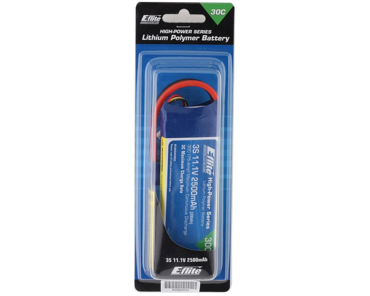 E-flite 11.1V 2500mAh 3S 30C LiPo, Battery: EC3 2 E-flite 11.1V 2500mAh 3S 30C LiPo, Battery: EC3 - Image 2