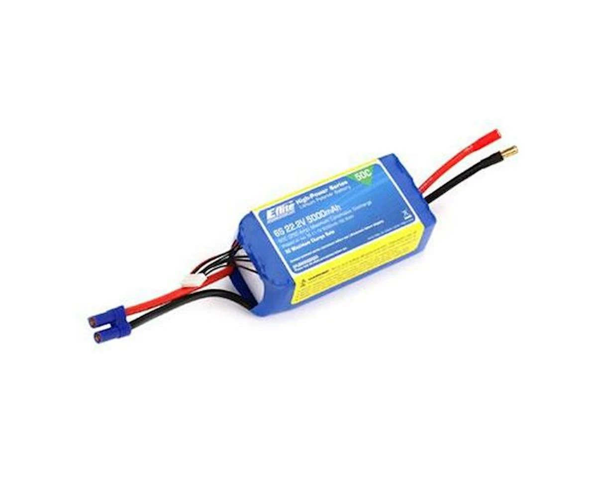 E-flite 5000mAh 6S 22.2V 50C LiPo, 10AWG EC5 1 E-flite 5000mAh 6S 22.2V 50C LiPo, 10AWG EC5