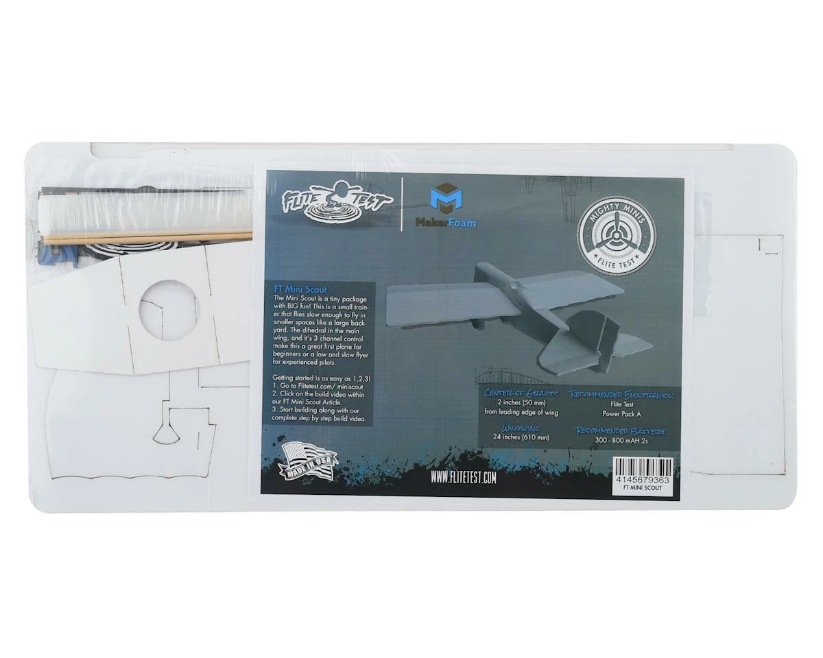 Flite Test Mini Scout Speed Build "Maker Foam" Electric Airplane Kit (609mm) 2 Flite Test Mini Scout Speed Build "Maker Foam" Electric Airplane Kit (609mm) - Image 2