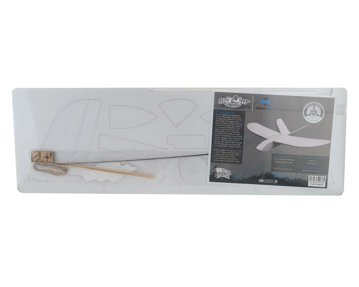 Flite Test Mini Sparrow "Maker Foam" Electric Airplane Kit (723mm) 2 Flite Test Mini Sparrow "Maker Foam" Electric Airplane Kit (723mm) - Image 2