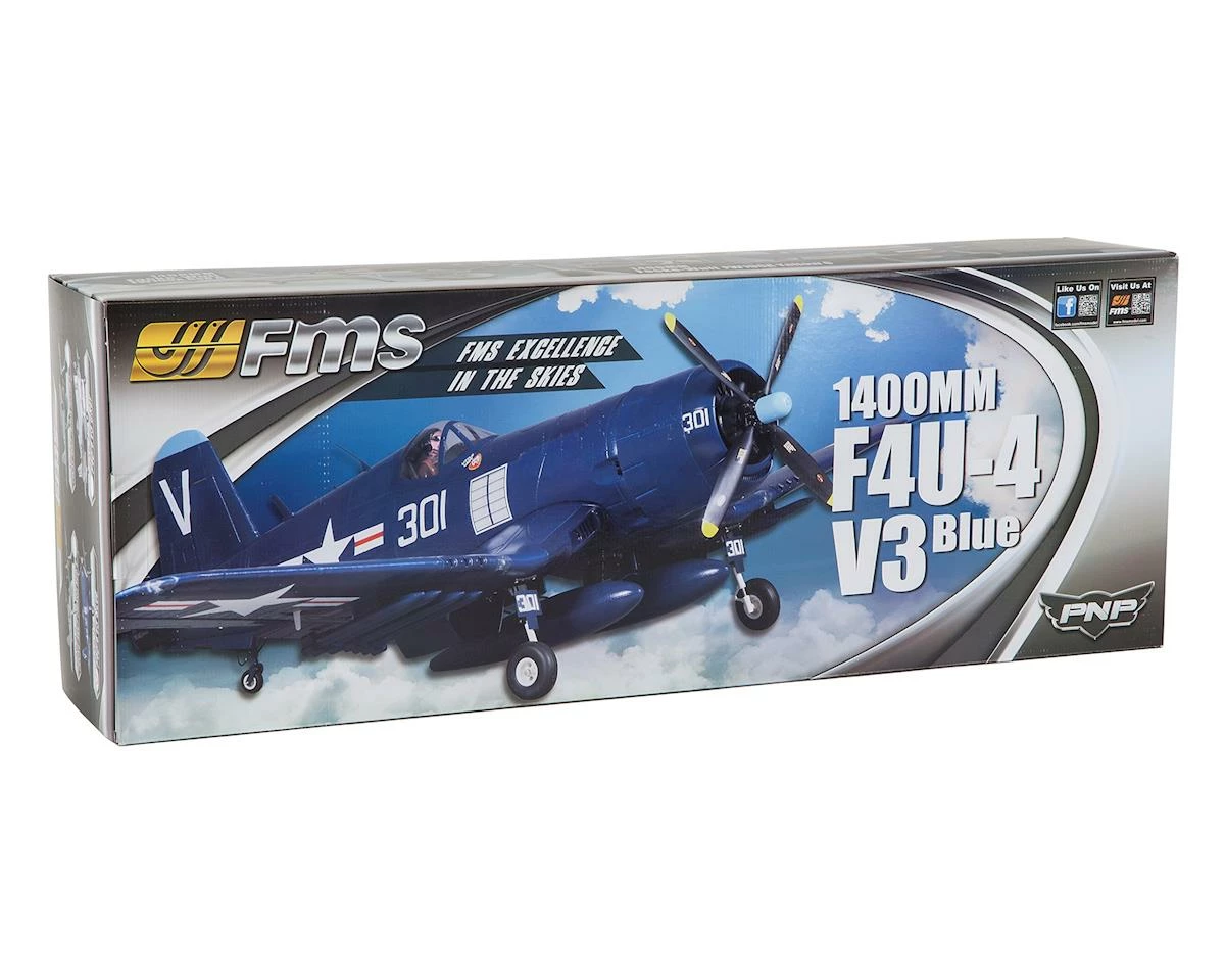 FMS F4U-4 Corsair Warbird Plug-N-Play Electric Airplane (1400mm) (Blue) 2 FMS F4U-4 Corsair Warbird Plug-N-Play Electric Airplane (1400mm) (Blue) - Image 2