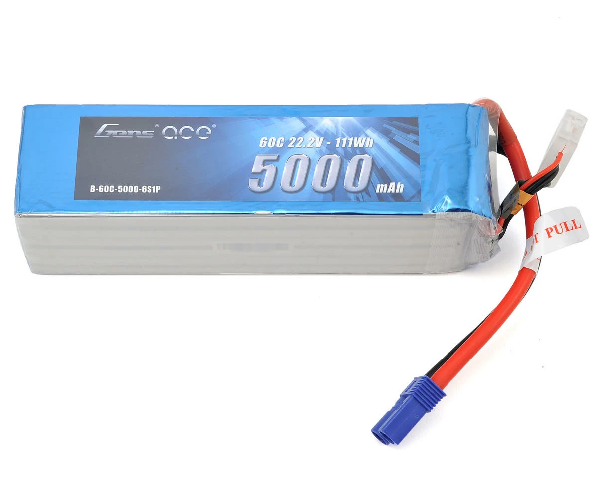 Gens Ace 6S LiPo Battery 60C (22.2V/5000mAh) w/EC5 Connector 1 Gens Ace 6S LiPo Battery 60C (22.2V/5000mAh) w/EC5 Connector