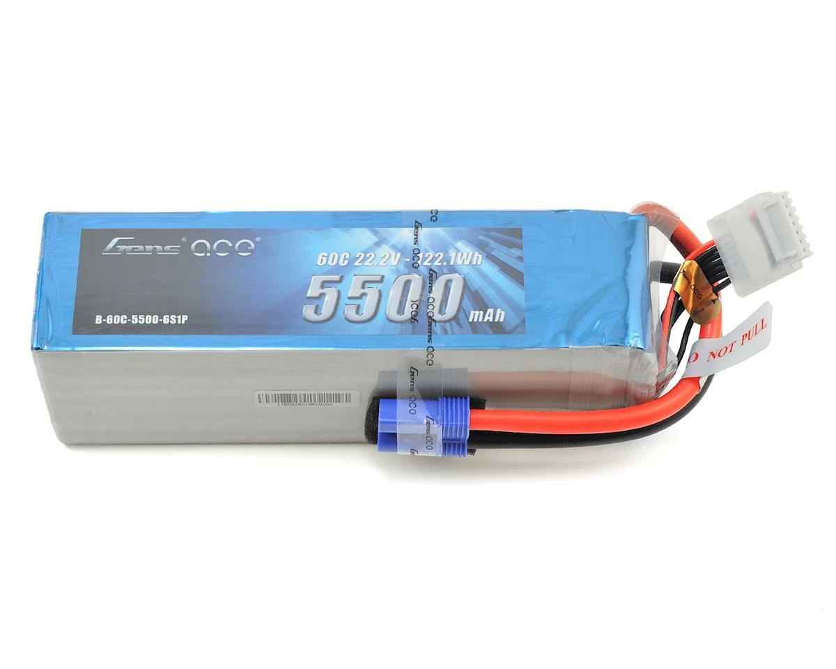 Gens Ace 6s LiPo Battery 60C (22.2V/5500mAh) w/EC5 Connector 1 Gens Ace 6s LiPo Battery 60C (22.2V/5500mAh) w/EC5 Connector