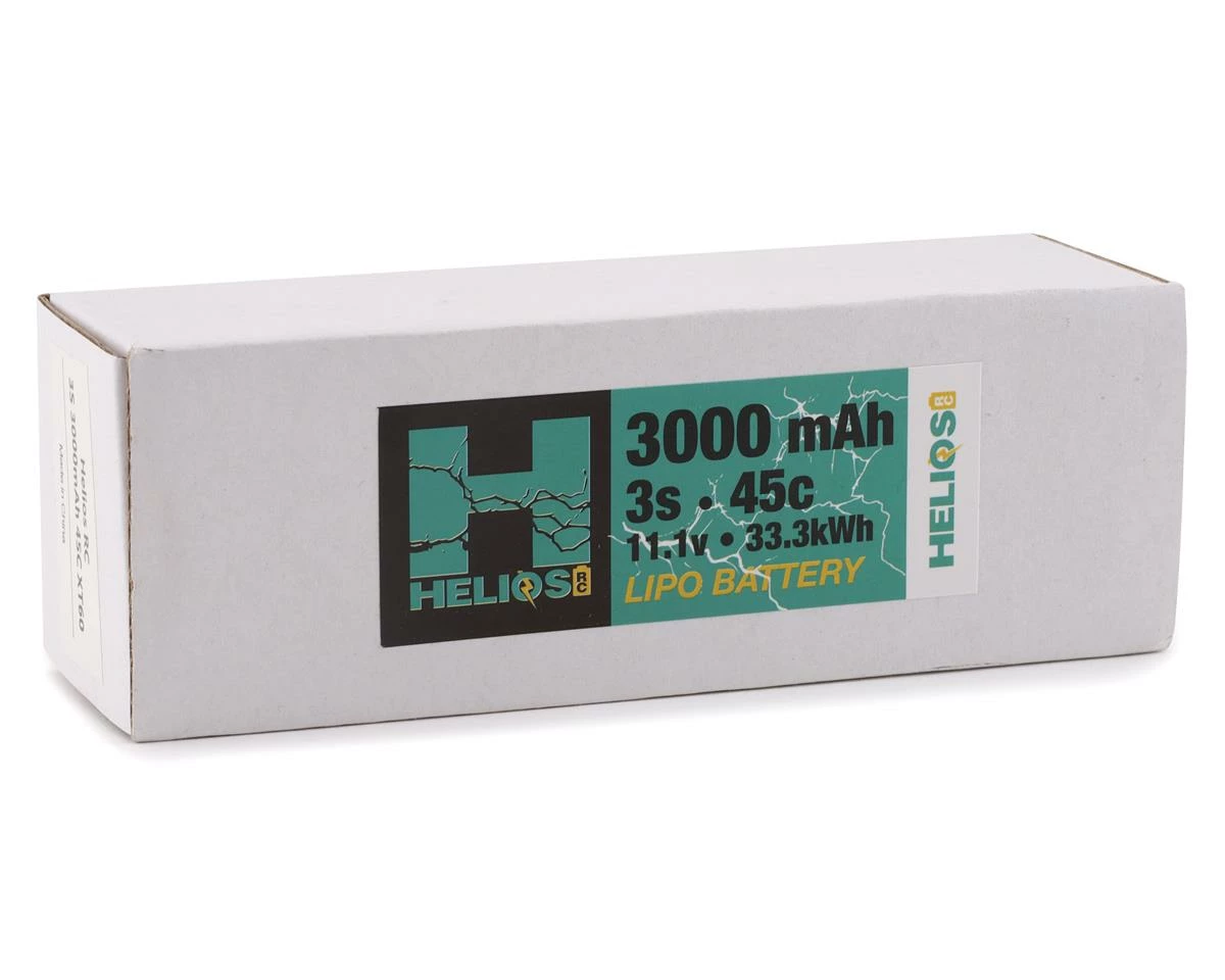 Helios RC 3S 45C LiPo Battery w/XT60 Connector (11.1V/3000mAh) 2 Helios RC 3S 45C LiPo Battery w/XT60 Connector (11.1V/3000mAh) - Image 2