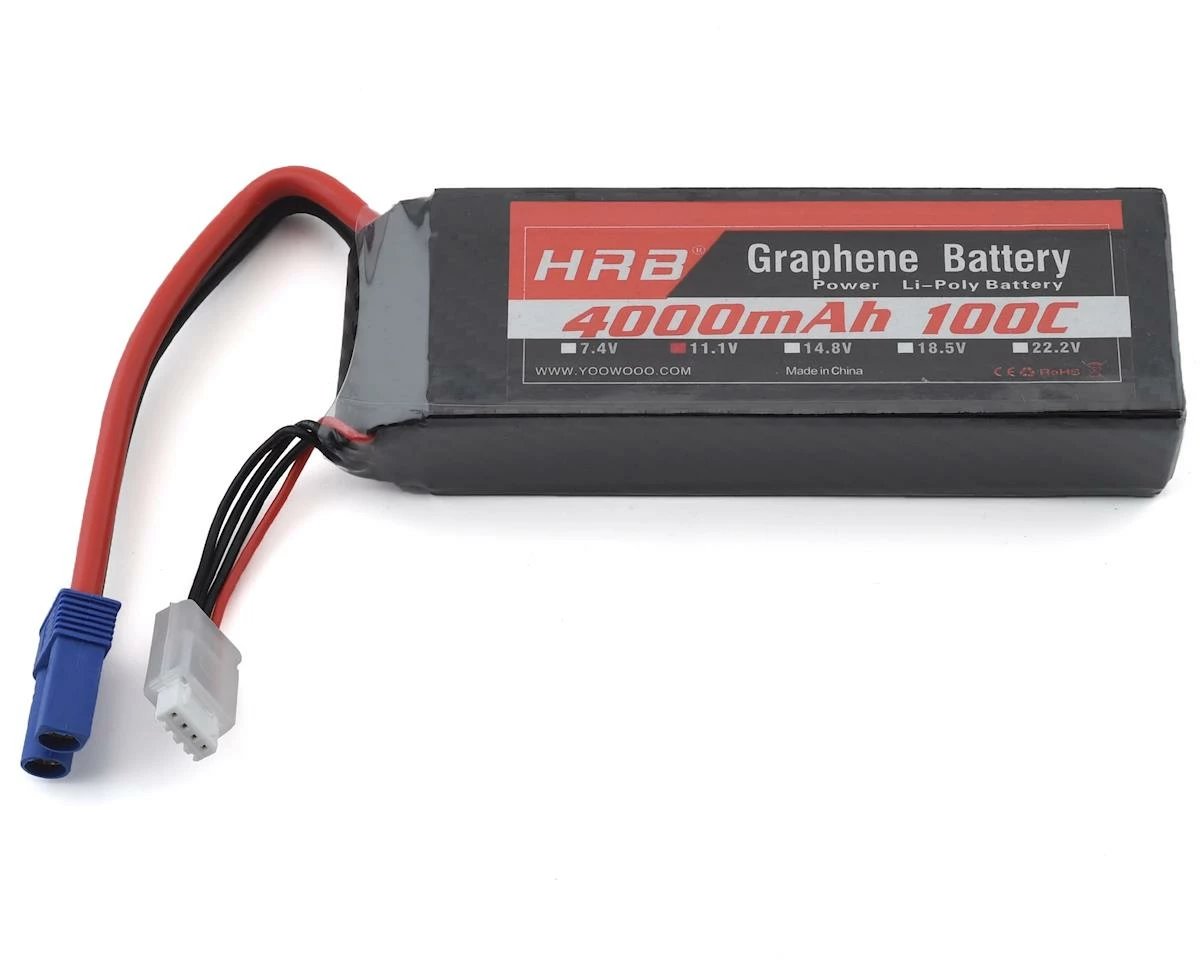 HRB 3S 100C Graphene LiPo Battery (11.1V/4000mAh) w/EC5 Connector 1 HRB 3S 100C Graphene LiPo Battery (11.1V/4000mAh) w/EC5 Connector