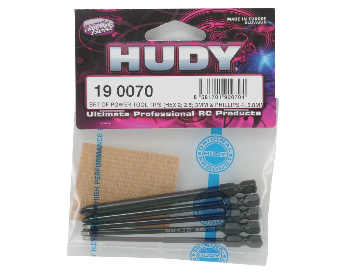 Hudy Power Tool Tip Set (2.0, 2.5, 3.00mm + 4.0, 5.8 Phillips) 2 Hudy Power Tool Tip Set (2.0, 2.5, 3.00mm + 4.0, 5.8 Phillips) - Image 2