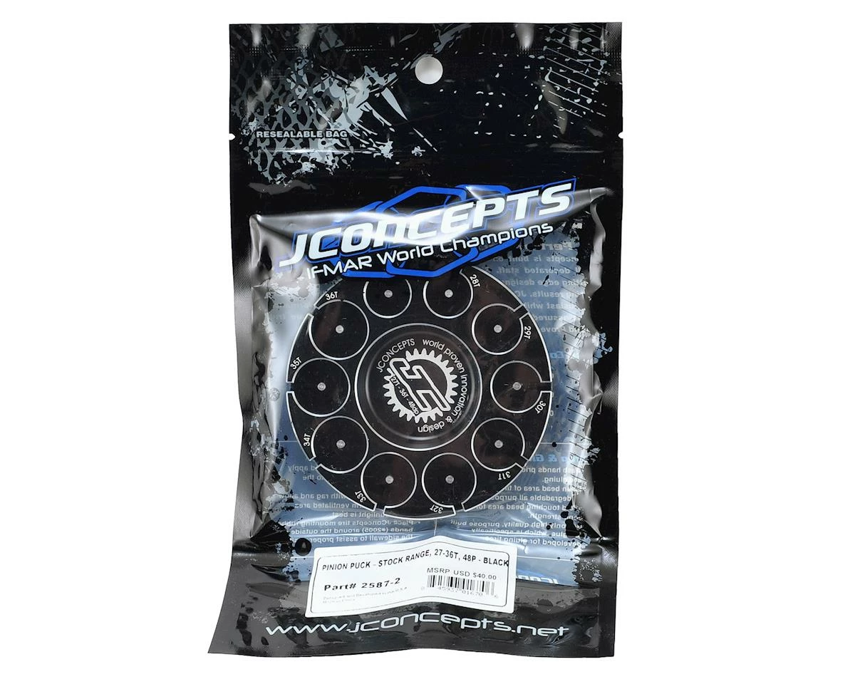 JConcepts Aluminum Pinion Puck Stock Range (Black) 2 JConcepts Aluminum Pinion Puck Stock Range (Black) - Image 2