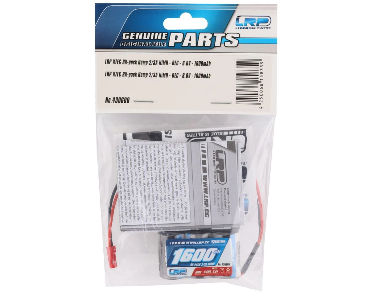 LRP XTEC 5-Cell 6.0V NiMH Hump Receiver Pack (1600mAh) 2 LRP XTEC 5-Cell 6.0V NiMH Hump Receiver Pack (1600mAh) - Image 2