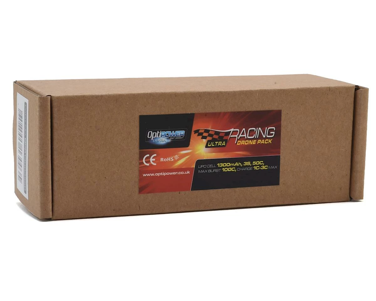 Optipower 3S 50C LiPo Battery (11.1V/1300mAh) w/XT-60 Connector 2 Optipower 3S 50C LiPo Battery (11.1V/1300mAh) w/XT-60 Connector - Image 2