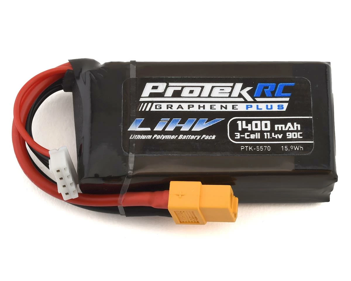 ProTek RC 3S 90C Si-Graphene + HV LiPo Battery w/XT60 Connector (11.4V/1400mAh) 1 ProTek RC 3S 90C Si-Graphene + HV LiPo Battery w/XT60 Connector (11.4V/1400mAh)