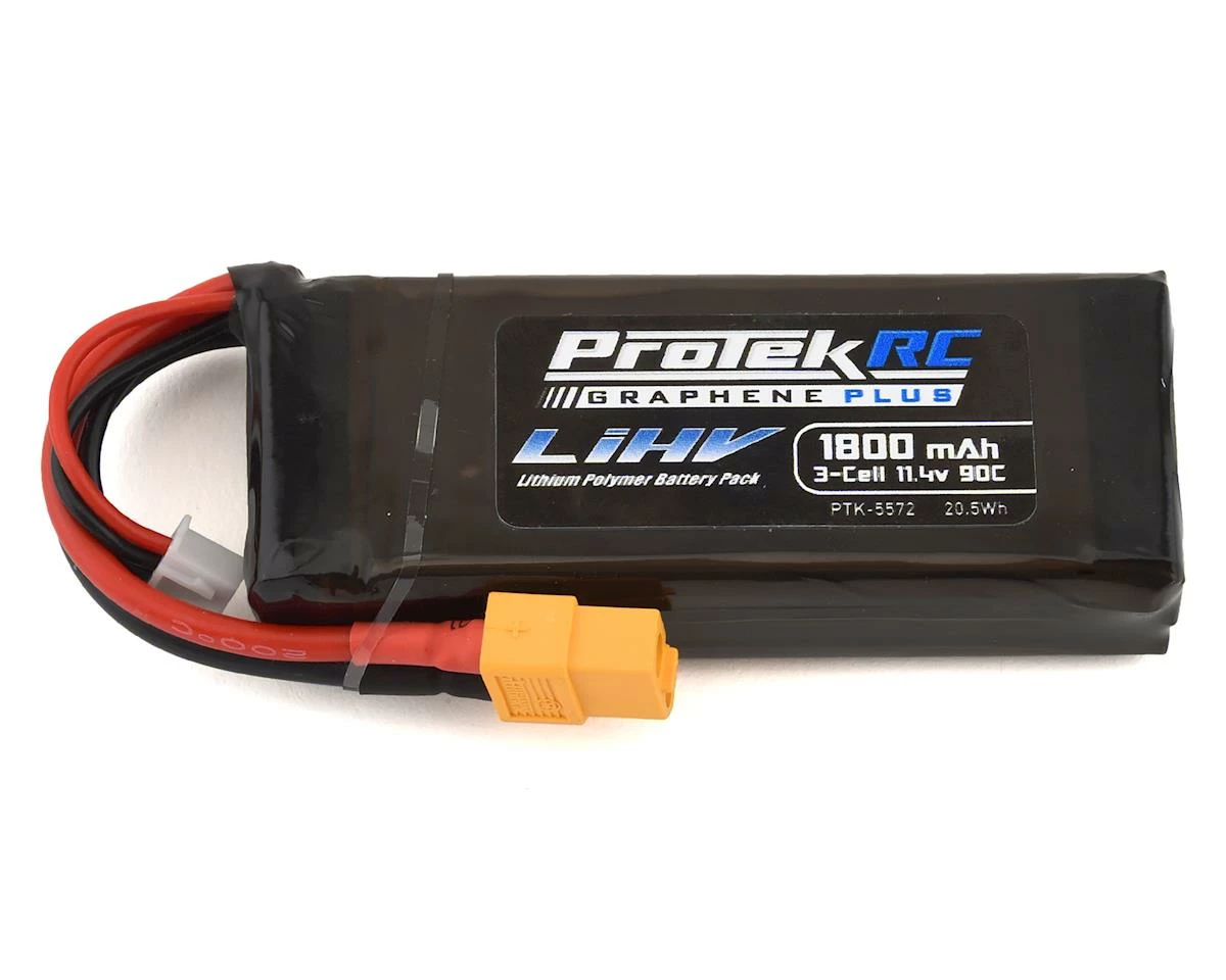 ProTek RC 3S 90C Si-Graphene + HV LiPo Battery w/XT60 Connector (11.4V/1800mAh) 1 ProTek RC 3S 90C Si-Graphene + HV LiPo Battery w/XT60 Connector (11.4V/1800mAh)