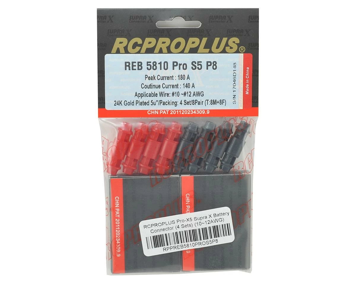 RCPROPLUS Pro-S5 Supra X Battery Connector (4 Sets) (10~12AWG) 2 RCPROPLUS Pro-S5 Supra X Battery Connector (4 Sets) (10~12AWG) - Image 2