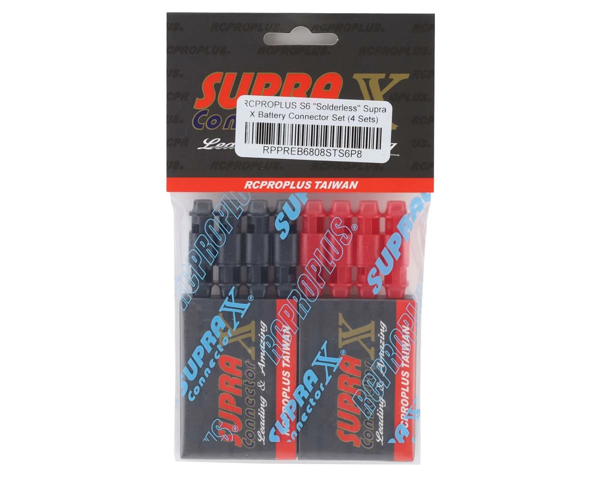 RCPROPLUS S6 "Solderless" Supra X Battery Connector Set (4 Sets) 2 RCPROPLUS S6 "Solderless" Supra X Battery Connector Set (4 Sets) - Image 2