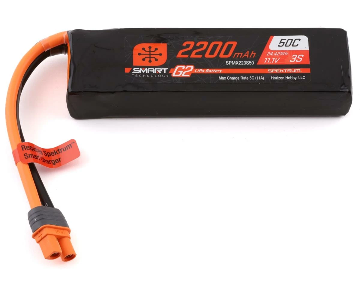 Spektrum RC 3S Smart G2 LiPo 50C Battery Pack (11.1V/2200mAh) w/IC3 Connector 1 Spektrum RC 3S Smart G2 LiPo 50C Battery Pack (11.1V/2200mAh) w/IC3 Connector