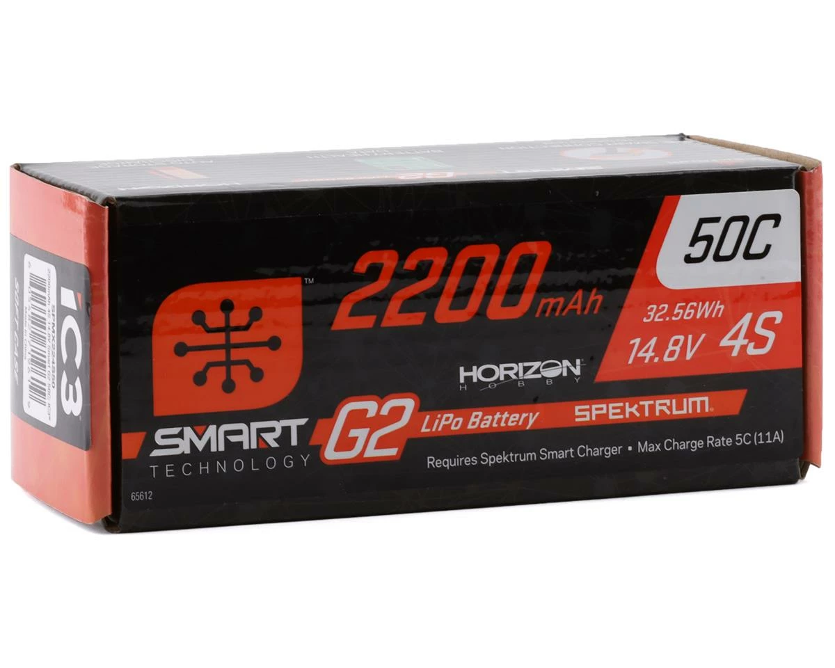 Spektrum RC 4S Smart G2 LiPo 50C Battery Pack (14.8V/2200mAh) w/IC3 Connector 2 Spektrum RC 4S Smart G2 LiPo 50C Battery Pack (14.8V/2200mAh) w/IC3 Connector - Image 2