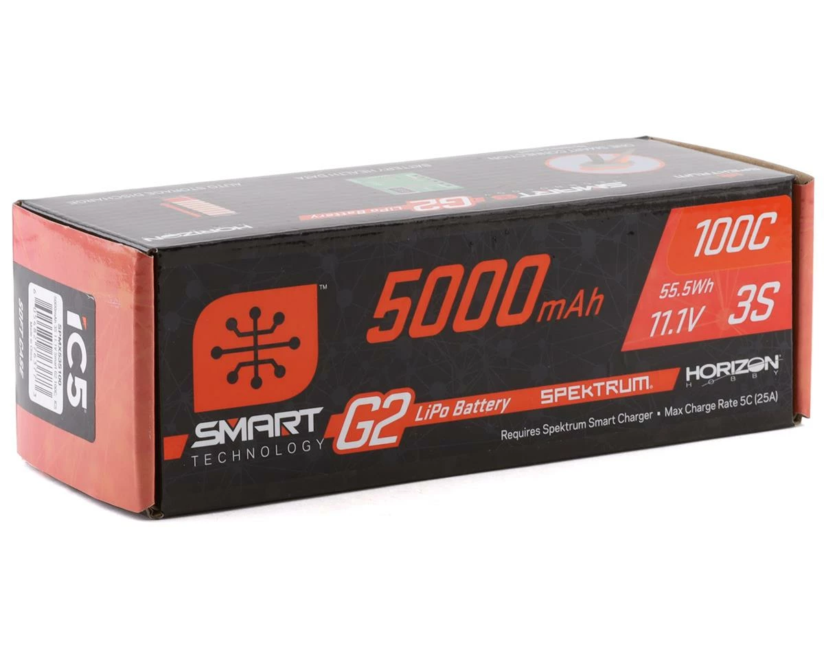 Spektrum RC 3S Smart G2 LiPo 100C Battery Pack (11.1V/5000mAh) w/IC5 Connector 2 Spektrum RC 3S Smart G2 LiPo 100C Battery Pack (11.1V/5000mAh) w/IC5 Connector - Image 2