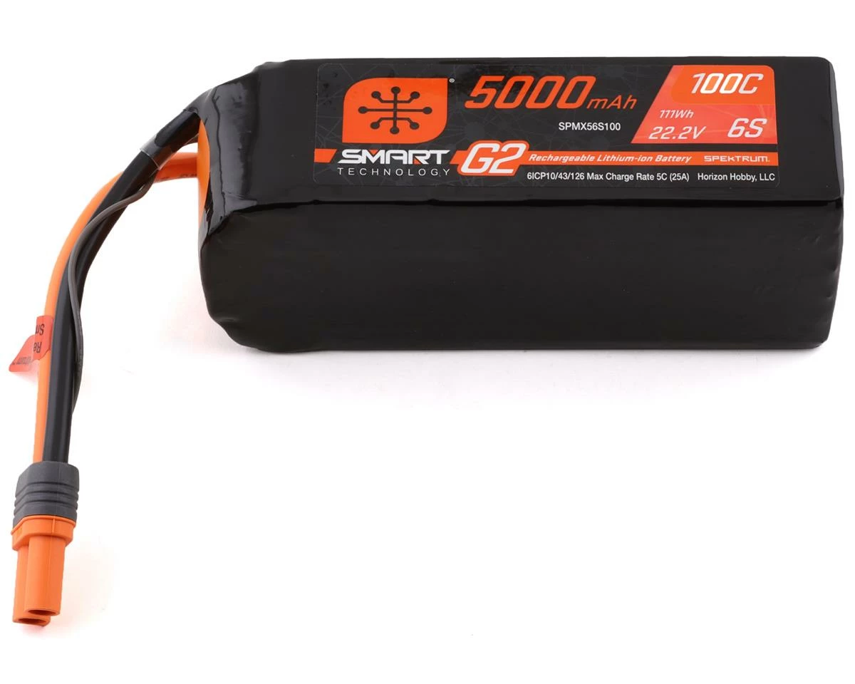Spektrum RC 6S Smart G2 LiPo 100C Battery Pack (22.2V/5000mAh) w/IC5 Connector 1 Spektrum RC 6S Smart G2 LiPo 100C Battery Pack (22.2V/5000mAh) w/IC5 Connector