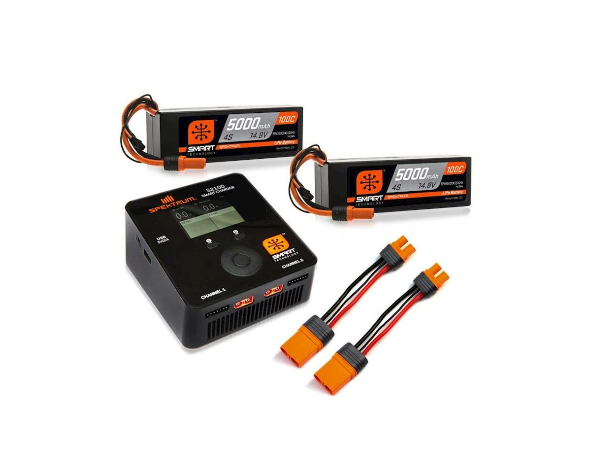 Spektrum RC Smart PowerStage 8S Bundle w/Two 4S Smart LiPo Hard Case Batteries (5000mAh) 1 Spektrum RC Smart PowerStage 8S Bundle w/Two 4S Smart LiPo Hard Case Batteries (5000mAh)