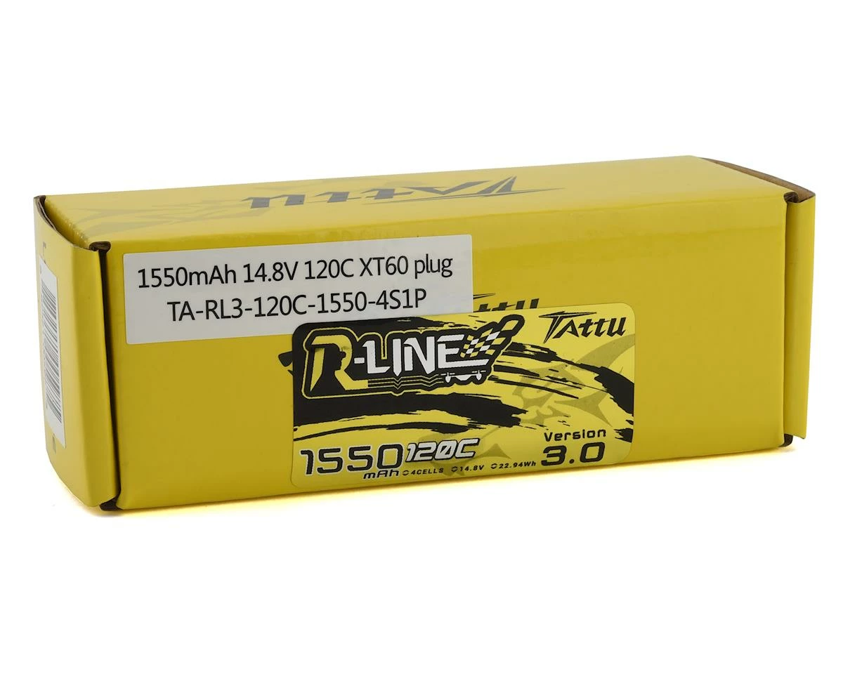 Tattu "R-Line 3.0" 4S LiPo Battery 120C (14.8V/1550mAh) (JST-XH) w/XT-60 Connector 2 Tattu "R-Line 3.0" 4S LiPo Battery 120C (14.8V/1550mAh) (JST-XH) w/XT-60 Connector - Image 2