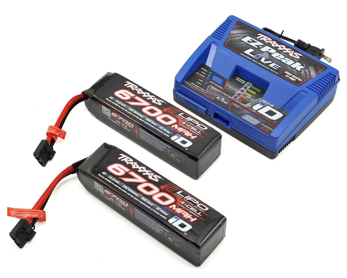 Traxxas EZ-Peak Live 4S "Completer Pack" Multi-Chemistry Battery Charger w/Two Power Cell 4S Batteries (6700mAh) 1 Traxxas EZ-Peak Live 4S "Completer Pack" Multi-Chemistry Battery Charger w/Two Power Cell 4S Batteries (6700mAh)