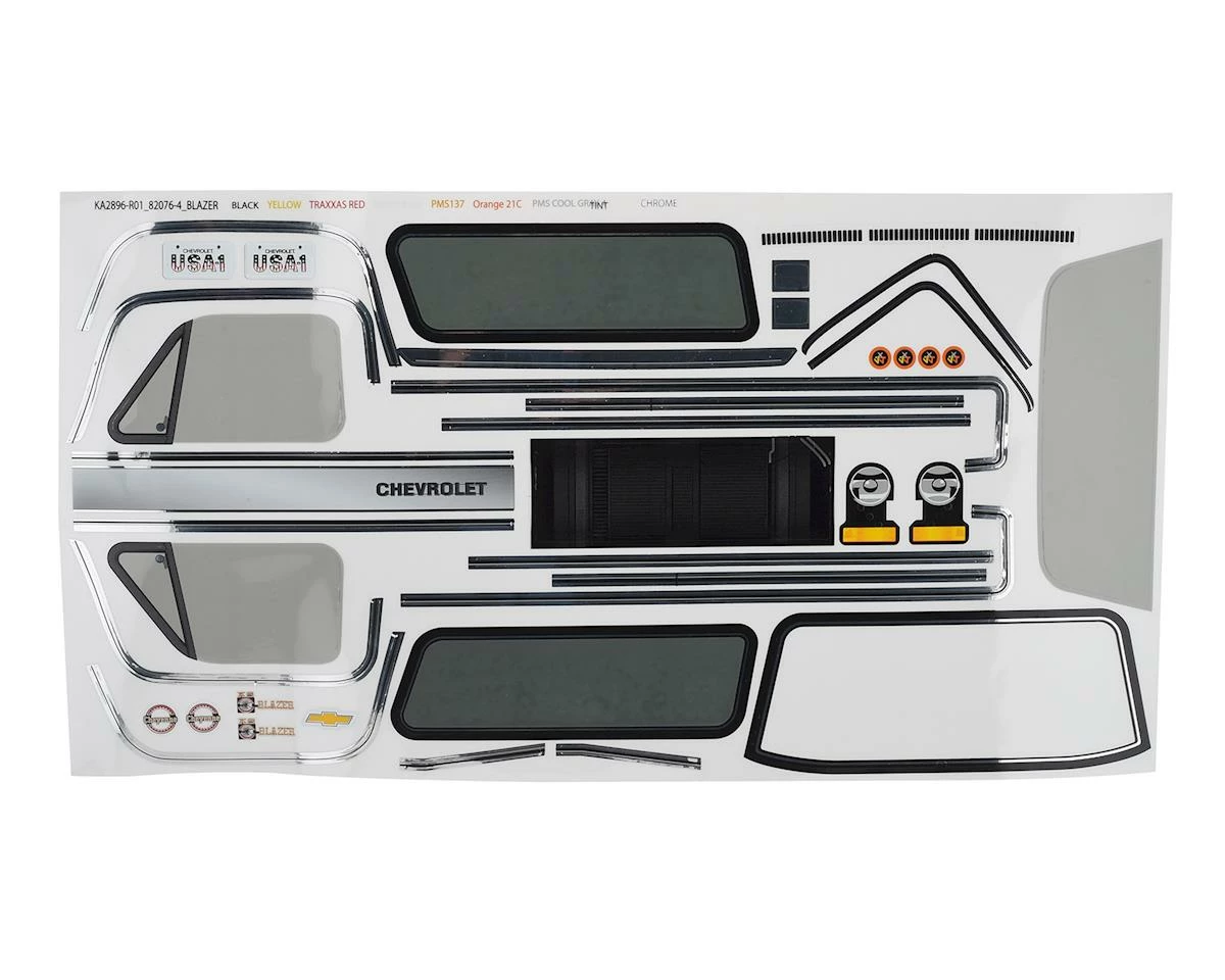 Traxxas TRX-4 1979 Chevrolet Blazer Decal Sheet 1 Traxxas TRX-4 1979 Chevrolet Blazer Decal Sheet